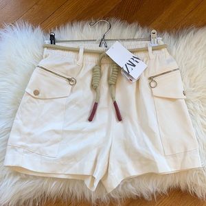 Zara Lyocell Utility Shorts w/Rope Belt